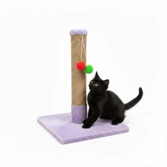 Дряпка (кігтеточка) стовпчик для кошеняти Oppa Styopa Айдахо джут 30х30Х40 см фіолетова