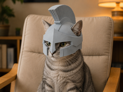 Бойовий шолом для кота спартанець. Aivory