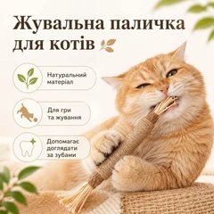 Без бренду Жувальна паличка для котів, натуральна іграшка для котів, паличка для гри та догляду за зубами