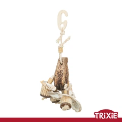 Натуральна іграшка Trixie 58994 для папуг (плід махагони/морські мушлі), 26см (TX-58994) 4011905589947
