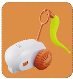 And Іграшка мишка для котів рухома машинка з пір'ям Drift Pet Toy Car EG-611 Помаранчева