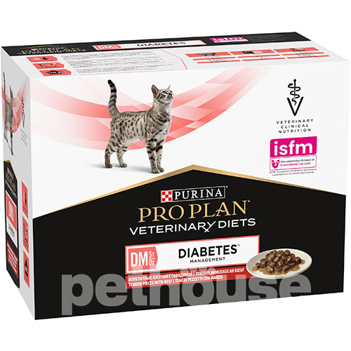 Purina Pro Plan Veterinary Diets DM St/Ox — Diabetes Managment Feline Шматочки з яловичиною для котів