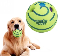 Без бренду Іграшка для собак зі звуком Wobble Wag Giggle гигикаючий м'яч для гри з собакою