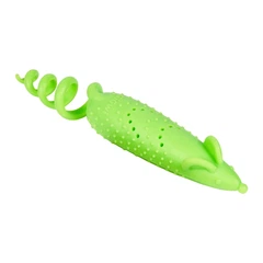 Іграшка для котів GiGwi Refillable Catnip гумова мишка з котячою м'ятою та мататабі 16,5 см салатова (2347)
