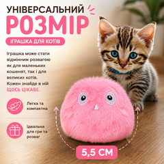 Без бренду Інтерактивна іграшка для котів Pet Gravity PG-CT168 зі звуком птахів та відсіком для котячої м'яти 5.5 см Pink (3_08419)