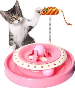 Без бренду Іграшка-трек для котів No Brand Cat Scratch Pen 20.6x25.3 см Рожевий (2104618638)