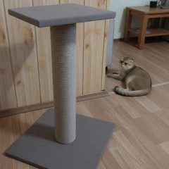 Без бренду Когтеточка стовпчик з лежанкою для кота в джуті 65см