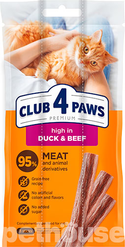 Club 4 Paws Клуб 4 Лапи Premium М'ясні палички з качкою та яловичиною для котів