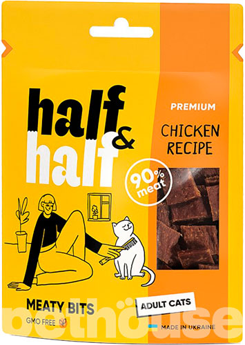 Half&Half Adult Cats М'ясні бітси з куркою для котів