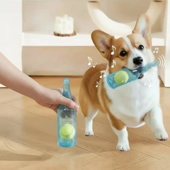 Без бренда Іграшка для собак Pet Toy Whiskey Пляшка пищалка з М'ячиком 20 см (01831)