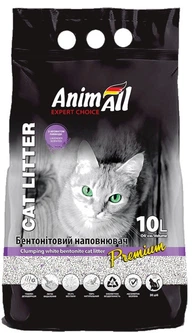 Наповнювач для котів 10 л Бентонітовий білий Animall з ароматом лаванди