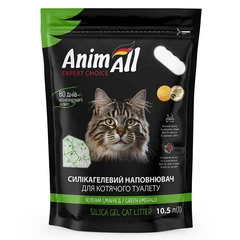 Наповнювач силікагелевий Зелений смарагд для котячого туалету AnimAll Cat litter Green emerald 10,5 л (4820224501802)