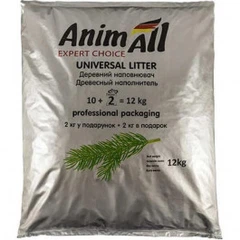 Деревне наповнювач Animall для котів 12 кг (2 кг безкоштовно) Енімал