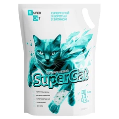 Без бренда Силікагелевий наповнювач SuperCat для котячих туалетів, 4,3 кг / 10 л