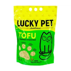 Соєвий (тофу) наповнювач для котів Lucky Pet, з ароматом лаванди, 12л (5.2 кг)