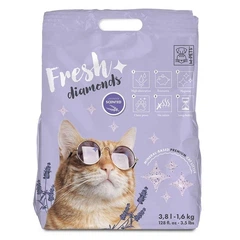 M Pets Наповнювач силікагелевий для котячого туалету з ароматом лаванди M-Pets Fresh Diamonds Silica Cat Litter Lavender 3,8 л (6953182752462)