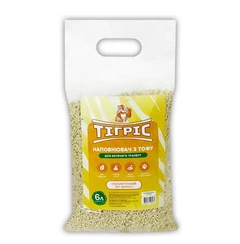 Соєвий (тофу) наповнювач для котів Тігріс, гіпоалергений, 6 л