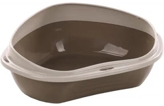 Туалет кутовий з бортиком для котів Georplast Shuttle Corner 58x48x20.5 см, коричневий