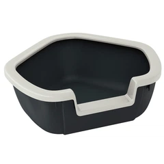 Відкритий лоток Ferplast Dama для котів, 57,5×51,5×22 см, чорний