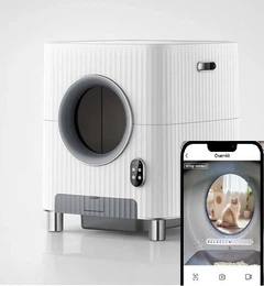 Без бренда Автоматичний туалет для кішок CHARMKIT Vent+O2, WiFi, відеокамера, вентиляція, ОZОN-дезінфекція Білий