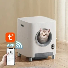 Без бренда Автоматичний туалет для кішок CHARMKIT Vent+O2, WiFi, відеокамера, вентиляція, ОZОN-дезінфекція Білий