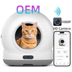 Смарт автоматичний лоток Tikpaws Auto Self-Cleaning Cat Litter Box HD camera CB004, з камерою, котячий туалет, білий/чорний, для тварин
