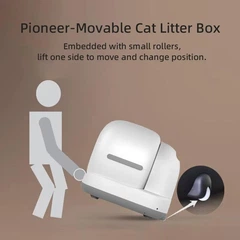Смарт автоматичний лоток Tikpaws Auto Self-Cleaning Cat Litter Box HD camera CB004, з камерою, котячий туалет, білий/чорний, для тварин