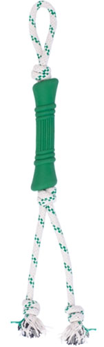 Green Sheep Natural Rubber Bone Rope L Гумова кістка з мотузкою для собак, 17 см