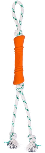 Green Sheep Natural Rubber Bone Rope L Гумова кістка з мотузкою для собак, 17 см