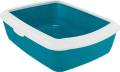 Туалет для кішок із рамкою Trixie "Classic Litter Tray" бірюза 37*15*47 см (TX-40180)