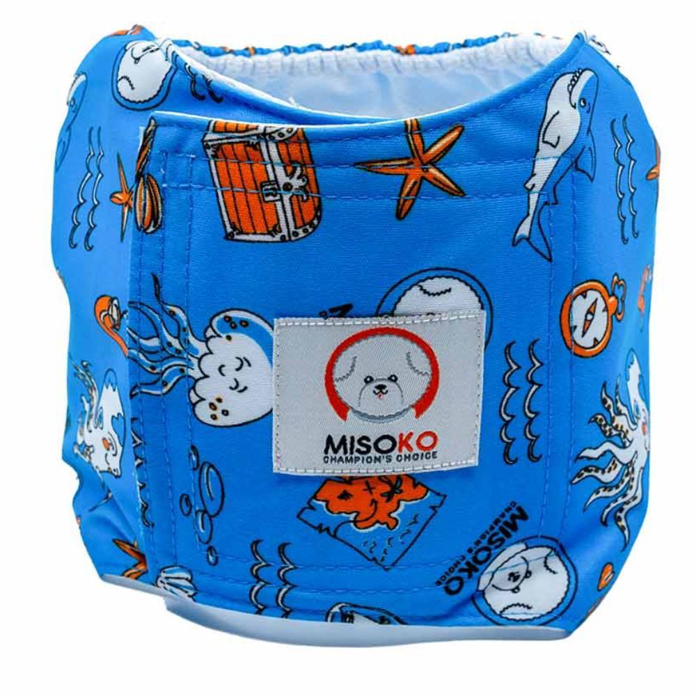 Misoko&Co Misoco&Co Восьминіг багаторазовий підгузок для собак M - синій
