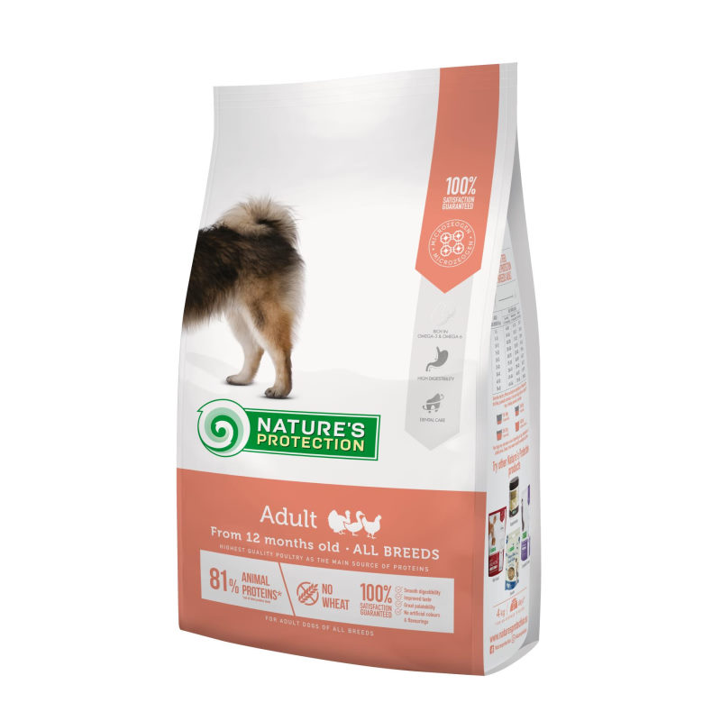 Nature's Protection Nature&amp;#039;s Protection Adult All Breeds – Сухой корм с мясом домашней птицы для взрослых собак всех пород (12 кг)