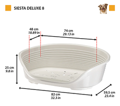 Пластиковий лежак для собак та котів Ferplast Siesta Deluxe 8 фіолетовий 82х59.5х25 см 70208923