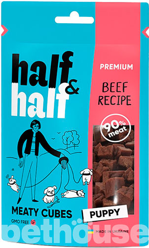 Half&Half Puppy М'ясні кубики з яловичиною для цуценят