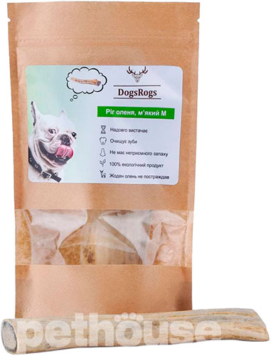 DogsRogs Оленячі роги M для собак малих порід, м'які