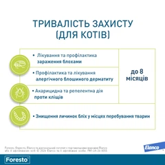Нашийник Elanco (Bayer) Foresto (Форесто) від бліх та кліщів для собак та котів малих порід 38 см (4007221038184/5909990908479)