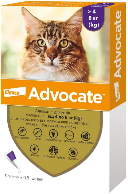 Bayer Препарат Elanco Advocate Адвокат для котів