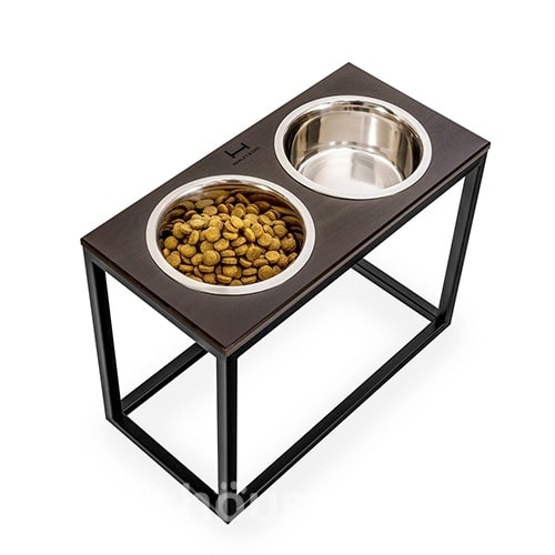 Harley and Cho Миски на підставці Dinner Brown wood + Black