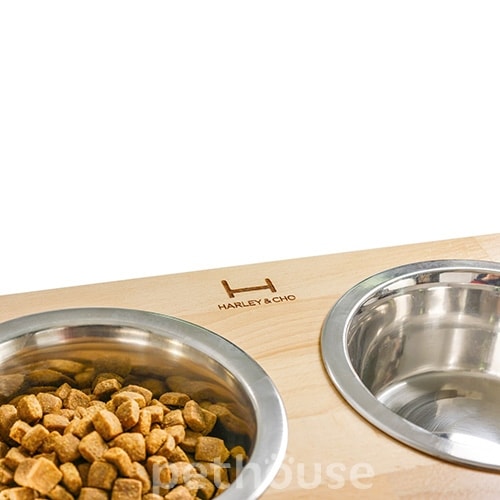 Harley and Cho Миски на підставці Dinner Natural wood + Black